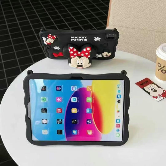 Rynx | 3D Cartoon Silicone iPad Case – Shockproof Cartoon Stand Case with Shoulder Strap