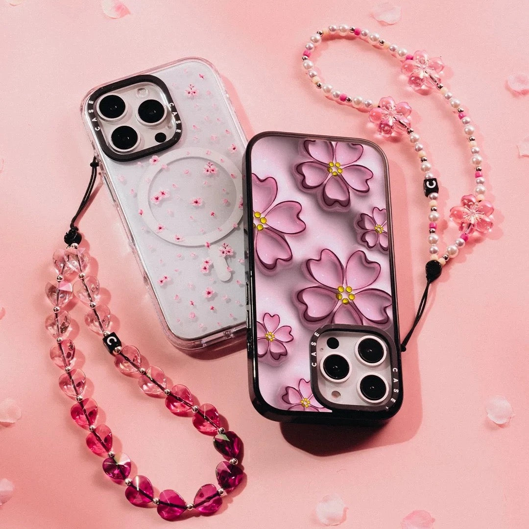 Rynx | Cherry Blossom iPhone Case Collection – 3D Floral Pink Sakura Design & MagSafe Transparent Flower Case
