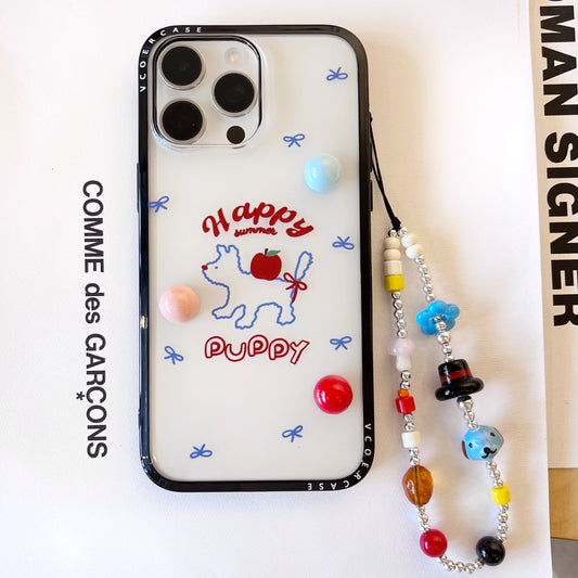 Rynx | Happy Summer Puppy iPhone case with 3D candy beads & charm wire
