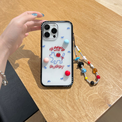 Rynx | Happy Summer Puppy iPhone case with 3D candy beads & charm wire