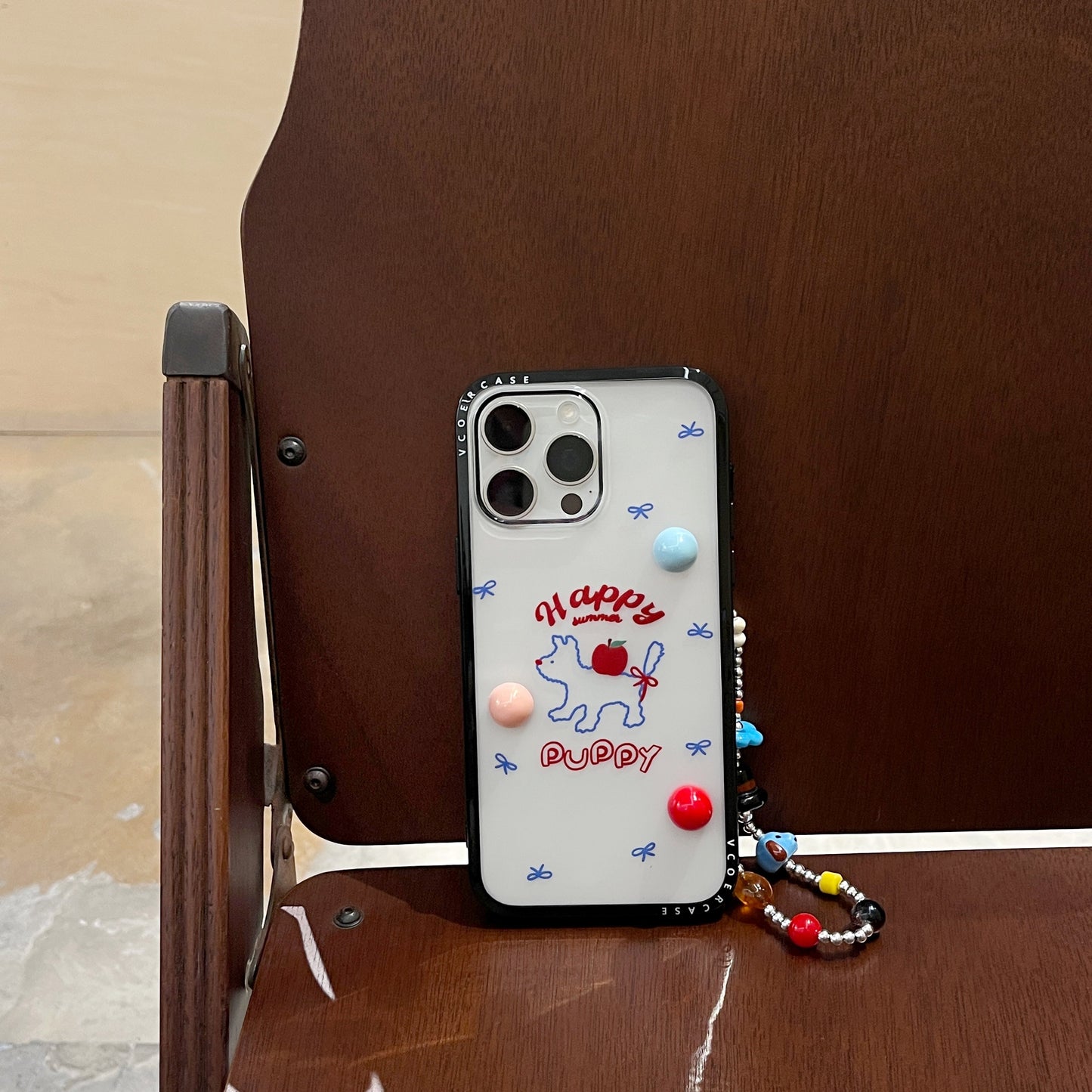 Rynx | Happy Summer Puppy iPhone case with 3D candy beads & charm wire