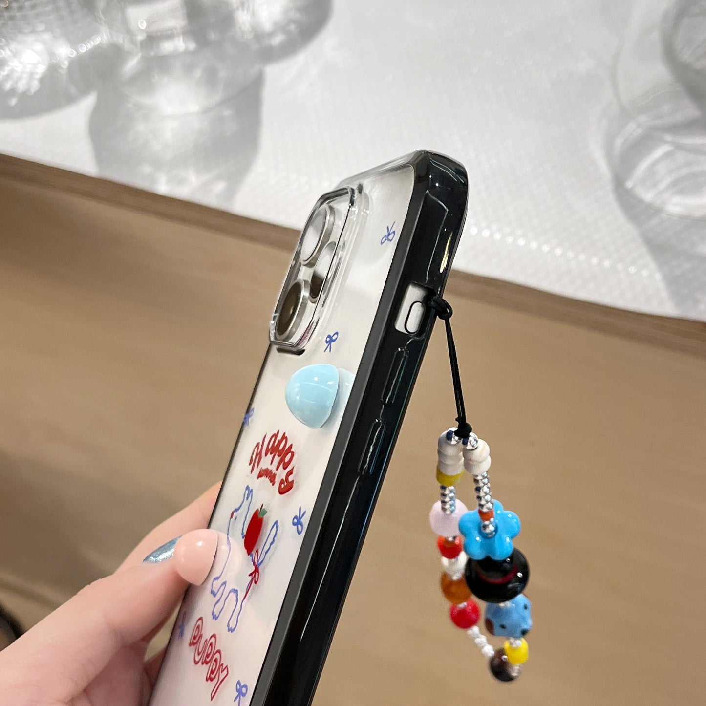 Rynx | Happy Summer Puppy iPhone case with 3D candy beads & charm wire