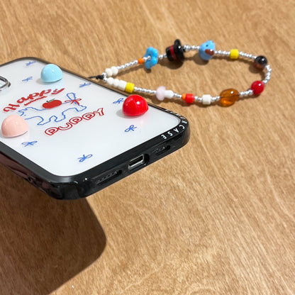 Rynx | Happy Summer Puppy iPhone case with 3D candy beads & charm wire