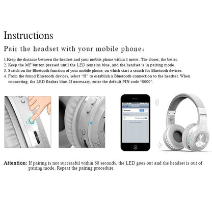 RYNX | Bluedio H+ Turbine Wireless Bluetooth 4.1 Stereo Headphones Headset with Mic & Micro SD Card Slot & FM Radio, For iPhone, Samsung, Huawei, Xiaomi, HTC and Other Smartphones, All Audio Devices(White)
