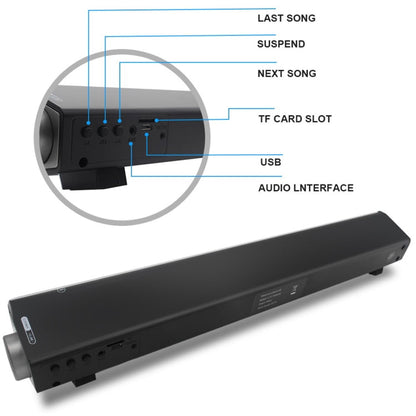 RYNX | Soundbar LP-08 (CE0150) USB MP3 Player 2.1CH Bluetooth Wireless Sound Bar Speaker (Black)