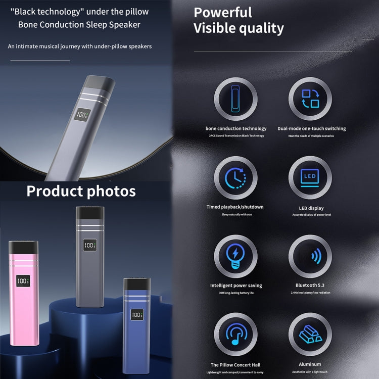 RYNX | QY08 Bluetooth Bone Conduction Pillow Speaker (Grey)