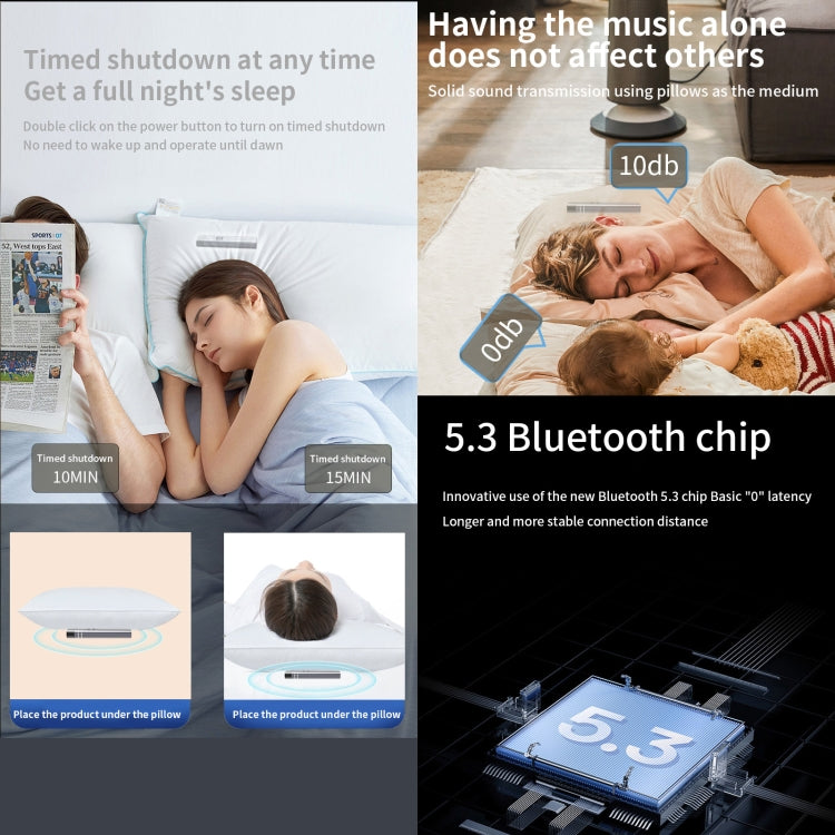 RYNX | QY08 Bluetooth Bone Conduction Pillow Speaker (Grey)