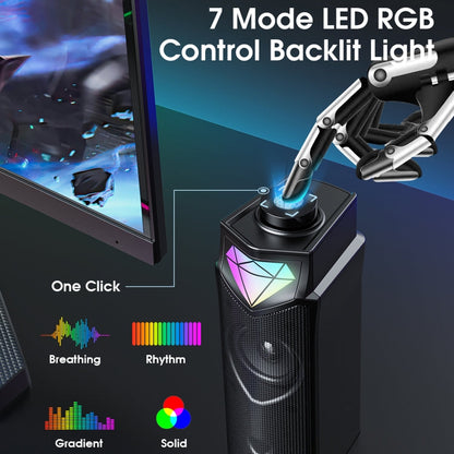 Rynx | L1 Outdoor portable RGB light USB Bluetooth wireless speaker with microphone (Black)