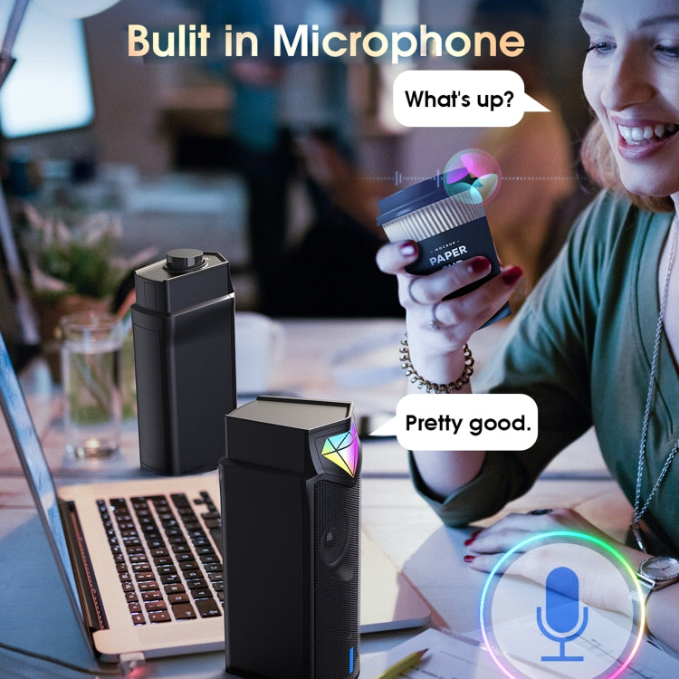 Rynx | L1 Outdoor portable RGB light USB Bluetooth wireless speaker with microphone (Black)