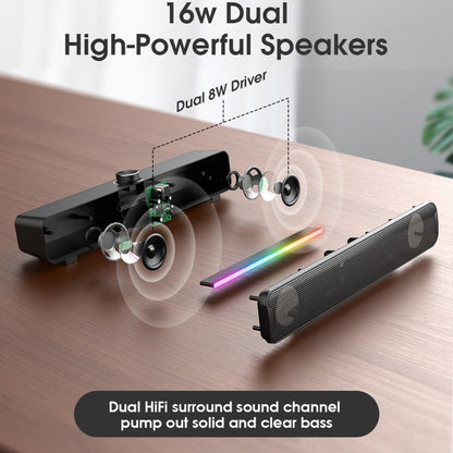 Rynx | L16 Portable RGB Light HiFi USB Bluetooth Wireless Speaker (Black)
