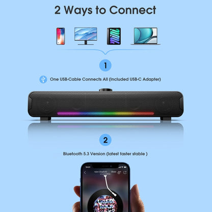 Rynx | L16 Portable RGB Light HiFi USB Bluetooth Wireless Speaker (Black)