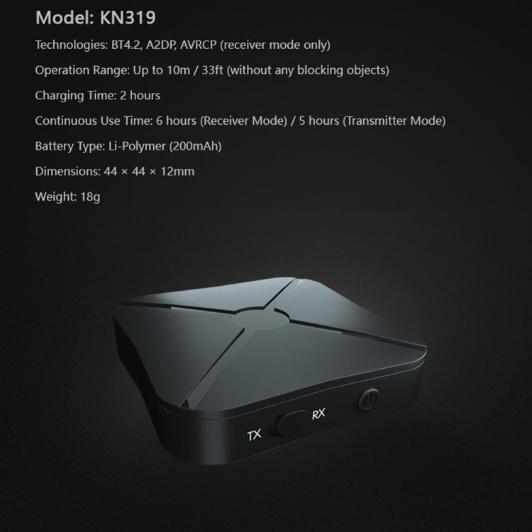 RYNX | Wireless Audio 2 in 1 Bluetooth 4.2 Receiver & Transmitter Adapter