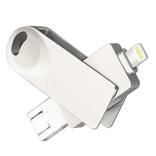 Rynx | S29 3 in 1 32GB Micro USB + USB + 8 Pin Interface Metal Twister Flash Drive (Silver)