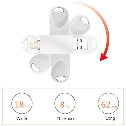 Rynx | S29 3 in 1 128GB Micro USB + USB + 8 Pin Interface Metal Twister Flash Drive (Silver)