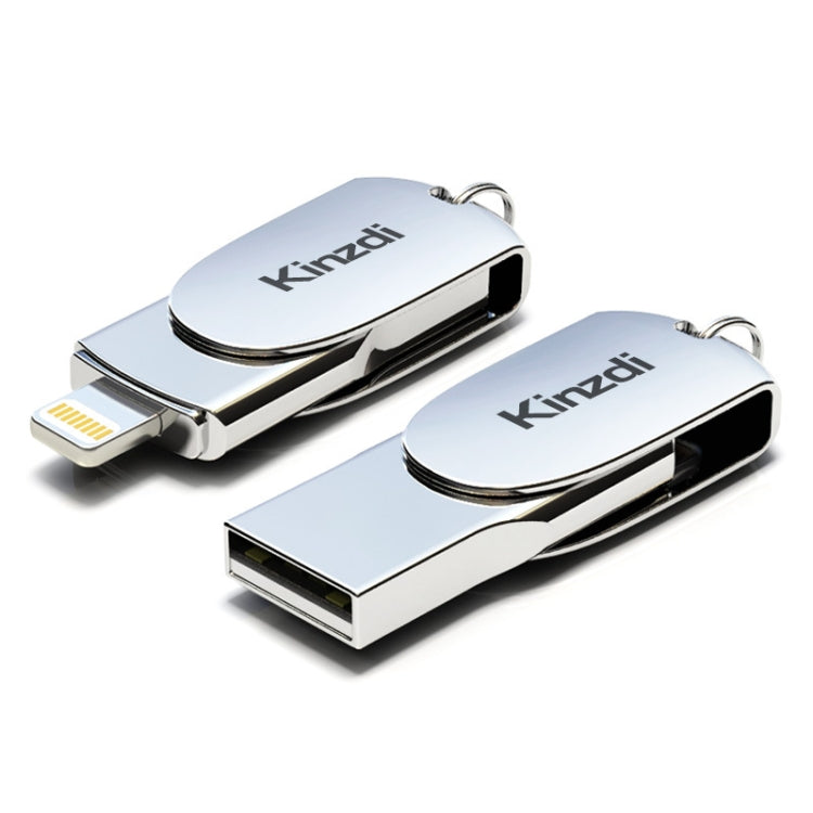 Rynx | Kinzdi 32GB USB + 8 Pin Interface Metal Twister Flash U Disk (Silver)