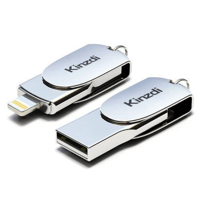 Rynx | Kinzdi 32GB USB + 8 Pin Interface Metal Twister Flash U Disk (Silver)