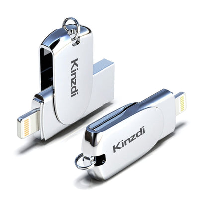 Rynx | Kinzdi 32GB USB + 8 Pin Interface Metal Twister Flash U Disk (Silver)