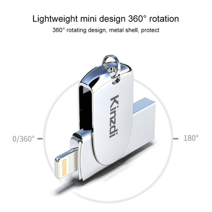 Rynx | Kinzdi 32GB USB + 8 Pin Interface Metal Twister Flash U Disk (Silver)