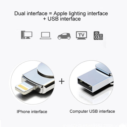 Rynx | Kinzdi 32GB USB + 8 Pin Interface Metal Twister Flash U Disk (Silver)