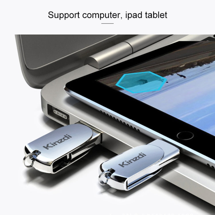 Rynx | Kinzdi 32GB USB + 8 Pin Interface Metal Twister Flash U Disk (Silver)