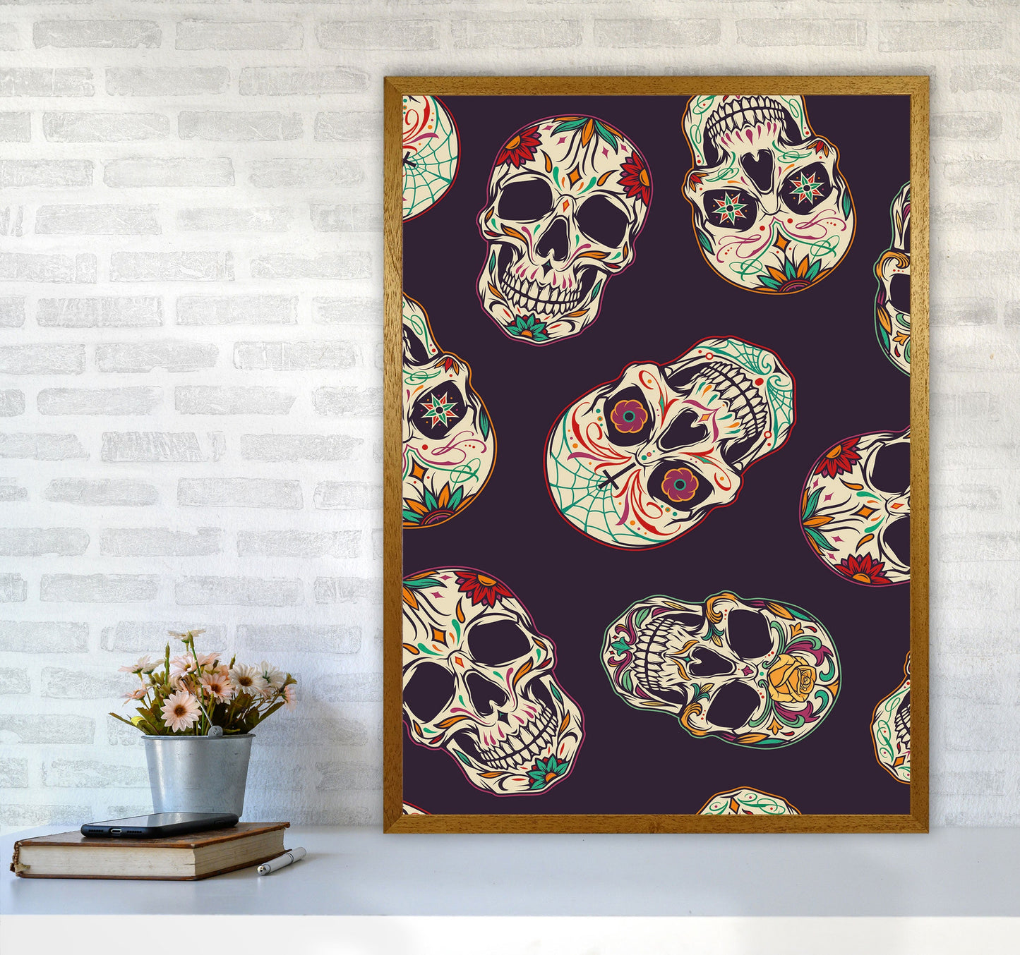 Rynx | Day Of The Dead Skull Art Print by Jason Stanley
