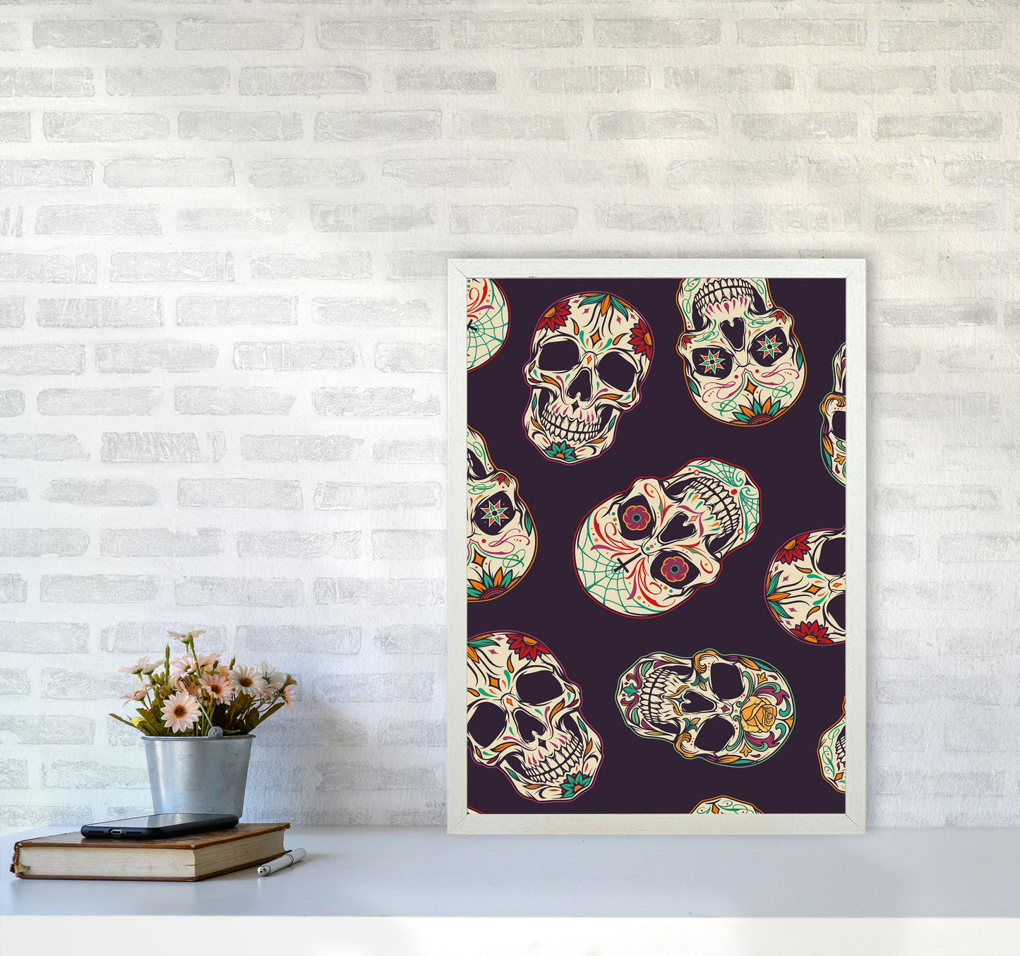 Rynx | Day Of The Dead Skull Art Print by Jason Stanley
