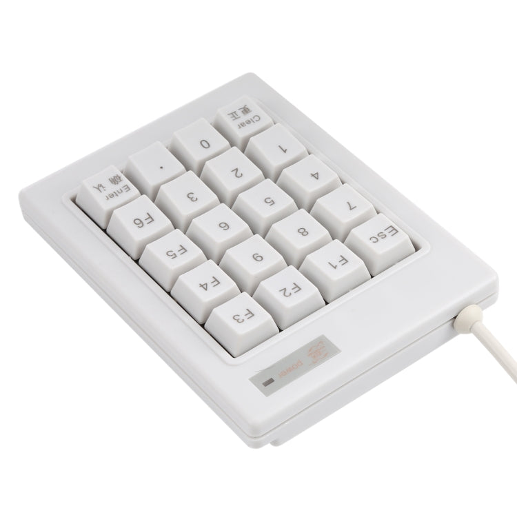 Rynx | DX-20A 20-Key USB Wired Mechanical Black Wave Mini Dial Keyboard (White)