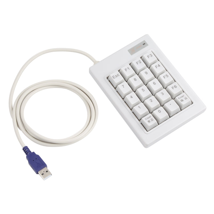 Rynx | DX-20A 20-Key USB Wired Mechanical Black Wave Mini Dial Keyboard (White)