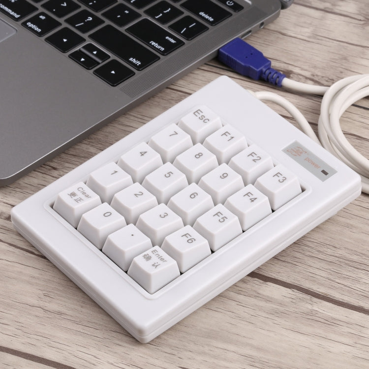 Rynx | DX-20A 20-Key USB Wired Mechanical Black Wave Mini Dial Keyboard (White)