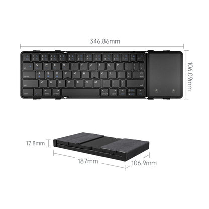 Rynx | B1053 Leather Portable Tri-Fold Bluetooth Keyboard