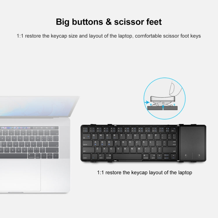 Rynx | B1053 Leather Portable Tri-Fold Bluetooth Keyboard