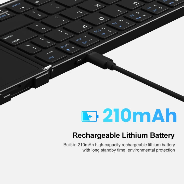Rynx | B1053 Leather Portable Tri-Fold Bluetooth Keyboard