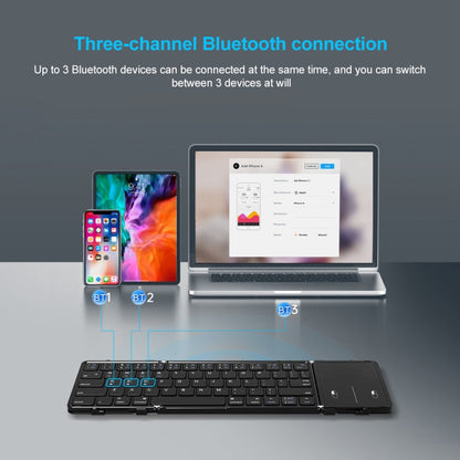 Rynx | B1053 Leather Portable Tri-Fold Bluetooth Keyboard