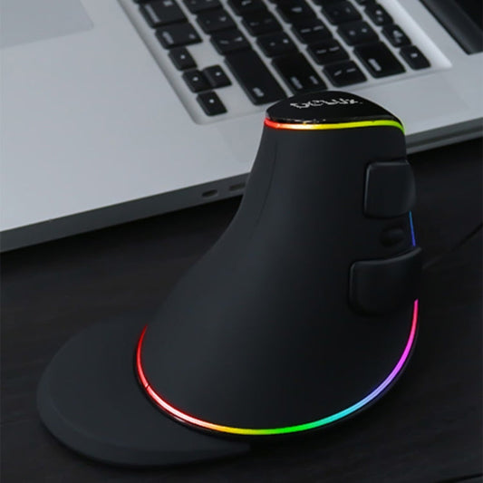 Rynx | DELUX M618 Plus RGB Wired Optical Mouse Ergonomic Vertical Mouse 4000DPI