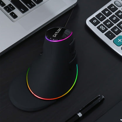 Rynx | DELUX M618 Plus RGB Wired Optical Mouse Ergonomic Vertical Mouse 4000DPI