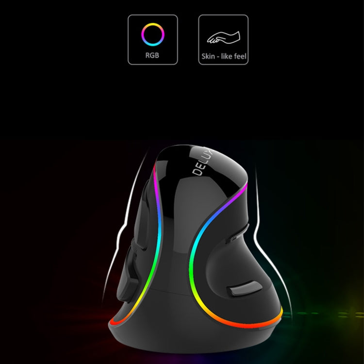 Rynx | DELUX M618 Plus RGB Wired Optical Mouse Ergonomic Vertical Mouse 4000DPI