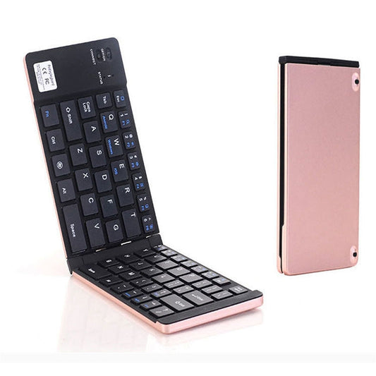 Rynx | F66 Folding Bluetooth Wireless 66 Keys Keyboard, Supports Android / Windows / iOS (Rose Gold)