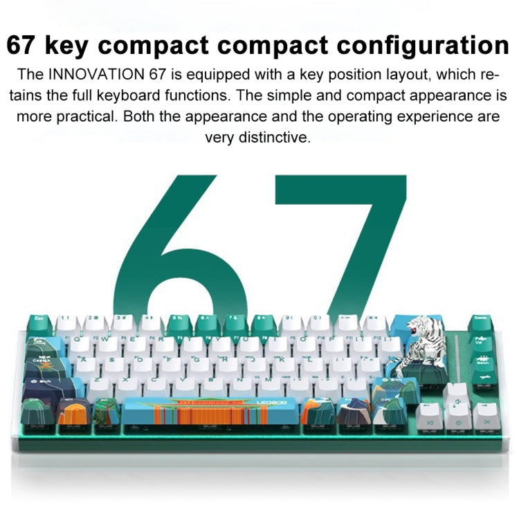 Rynx | LEOBOG K67 2.4G Bluetooth Wireless RGB Three Modes Customized Mechanical Keyboard, Ice Crystal Switch (Green)
