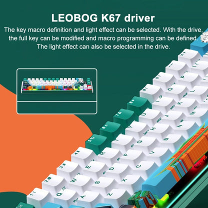 Rynx | LEOBOG K67 2.4G Bluetooth Wireless RGB Three Modes Customized Mechanical Keyboard, Ice Crystal Switch (Green)