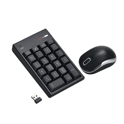 Rynx | MC Cable MC-61CB 2.4GHz Wireless Mouse + 22-Key Numeric Keypad Keyboard with USB Receiver Set for Computer PC Laptop (Black)