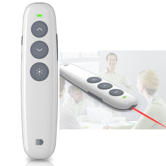 Rynx | Doosl DSIT007 2.4 GHz rechargeable PowerPoint presentation wireless clicker remote control pen, control range: 100m (White)