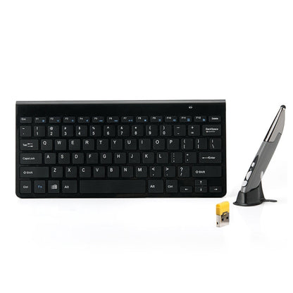 Rynx | KM-909 2.4GHz Wireless Multimedia Keyboard + Wireless Optical Pen Mouse with USB Receiver Set for Computer PC Laptop, Random Stylus Mouse Color Delivery (Black)