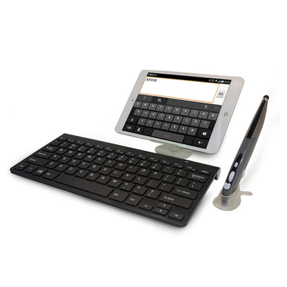 Rynx | KM-909 2.4GHz Wireless Multimedia Keyboard + Wireless Optical Pen Mouse with USB Receiver Set for Computer PC Laptop, Random Stylus Mouse Color Delivery (Black)