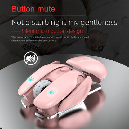 Rynx | HXSJ T37 2.4GHz 1600dpi 3-Mode Adjustable Wireless Silent Mouse (Pink)