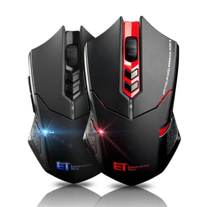 Rynx | ET X-08 7-Button 2400DPI 2.4G Wireless Silent Gaming Mouse with USB Receiver & Colorful Backlighting (Black)