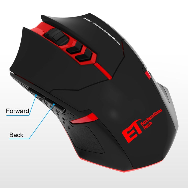 Rynx | ET X-08 7-Button 2400DPI 2.4G Wireless Silent Gaming Mouse with USB Receiver & Colorful Backlighting (Black)