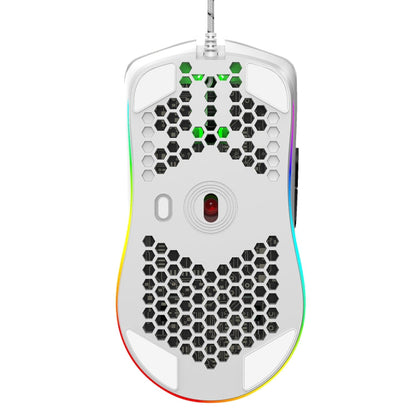 Rynx | HXSJ J900 6 Buttons RGB Lighting Programmable Gaming Wired Mouse (White)