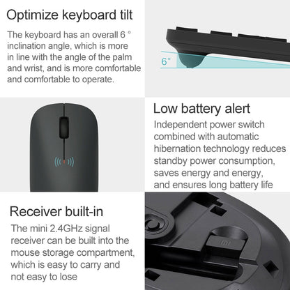 Rynx | Original Xiaomi 2.4GHz Wireless Keyboard + Mouse Set 2 for Notebook Desktop Laptop (Black)