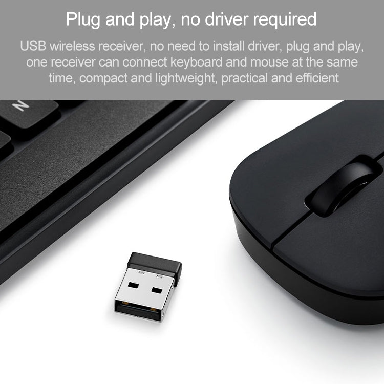 Rynx | Original Xiaomi 2.4GHz Wireless Keyboard + Mouse Set 2 for Notebook Desktop Laptop (Black)