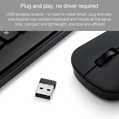 Rynx | Original Xiaomi 2.4GHz Wireless Keyboard + Mouse Set 2 for Notebook Desktop Laptop (Black)